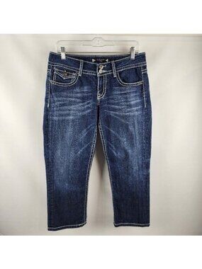 Vigoss Jeans Womens 9/30 Capri Fit Blue Denim (30x23)